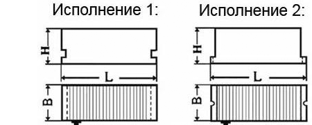 Схема плиты электромагнитной, исполнение 1 и 2